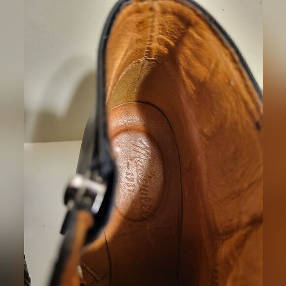 Madewell 1937 Black Leather Side Buckle Heeled Ankle Boots Size 7.5 Ret.$169 - Picture 7 of 8